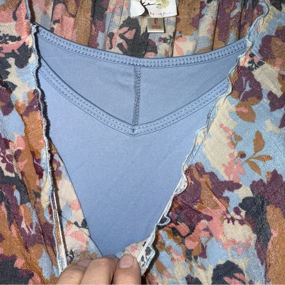 Anthropologie Fig and Flower Maxi Dress Floral Boho Button Front Floral Print L - Picture 5 of 9